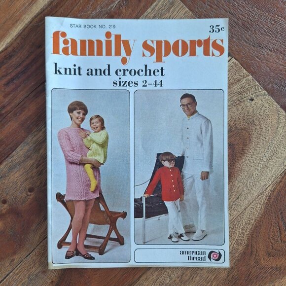 Family‎ Sports Knit Crochet Star Booklet 219 American Thread Learn Indian Nehru - Picture 7 of 7